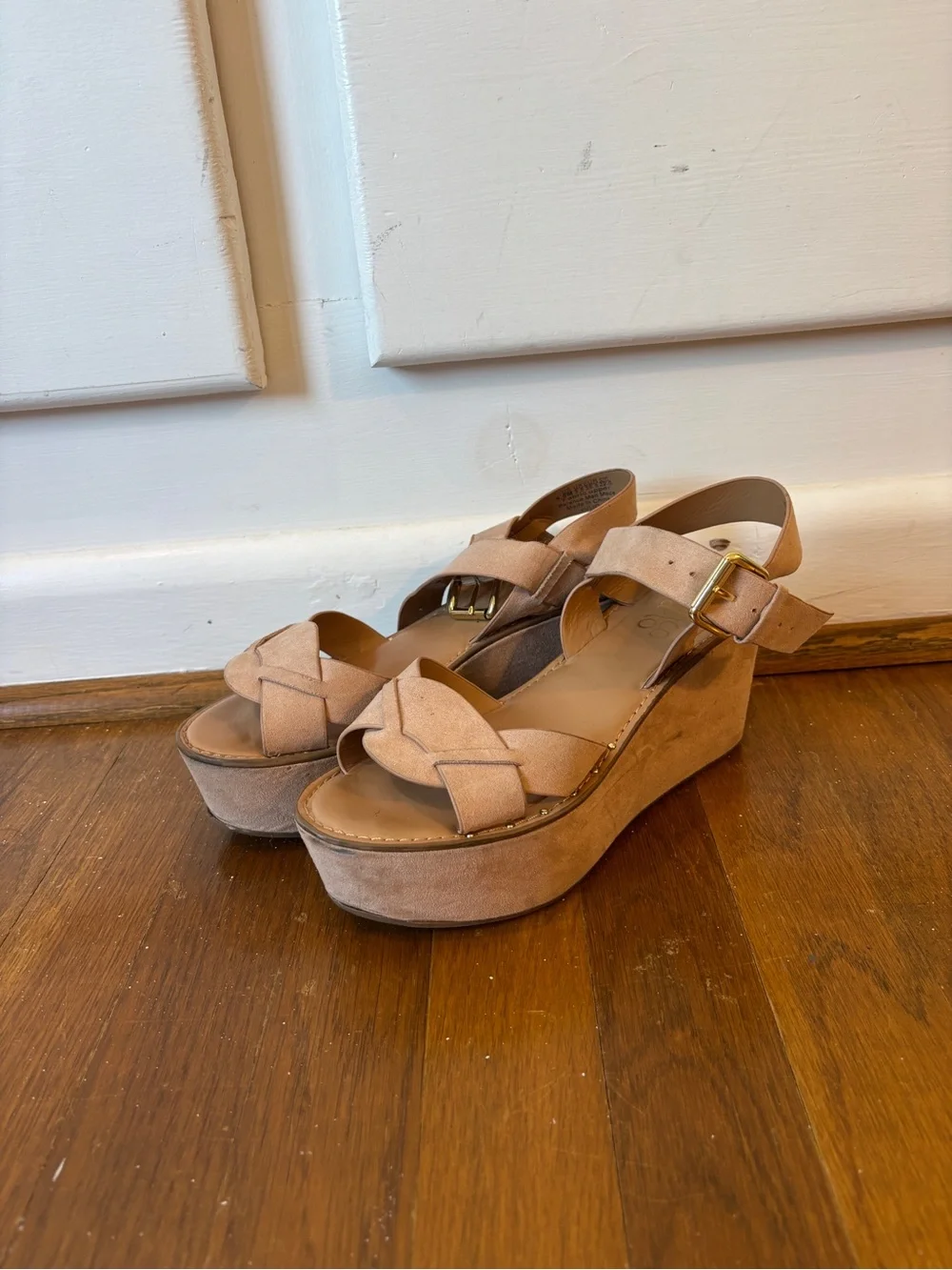 Franco Sarto Wedge Platform Sandals in Tan